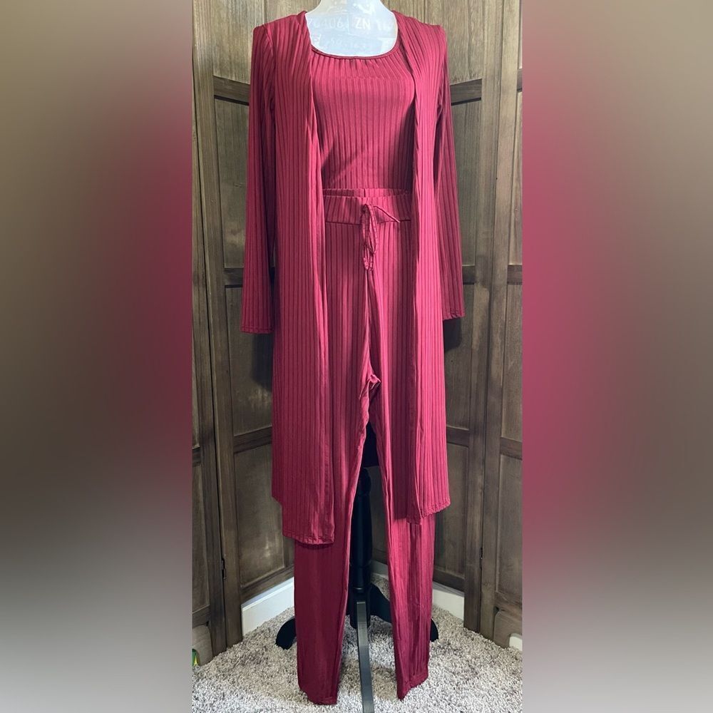 NWT. Women’s Burgundy 3 piece suit.